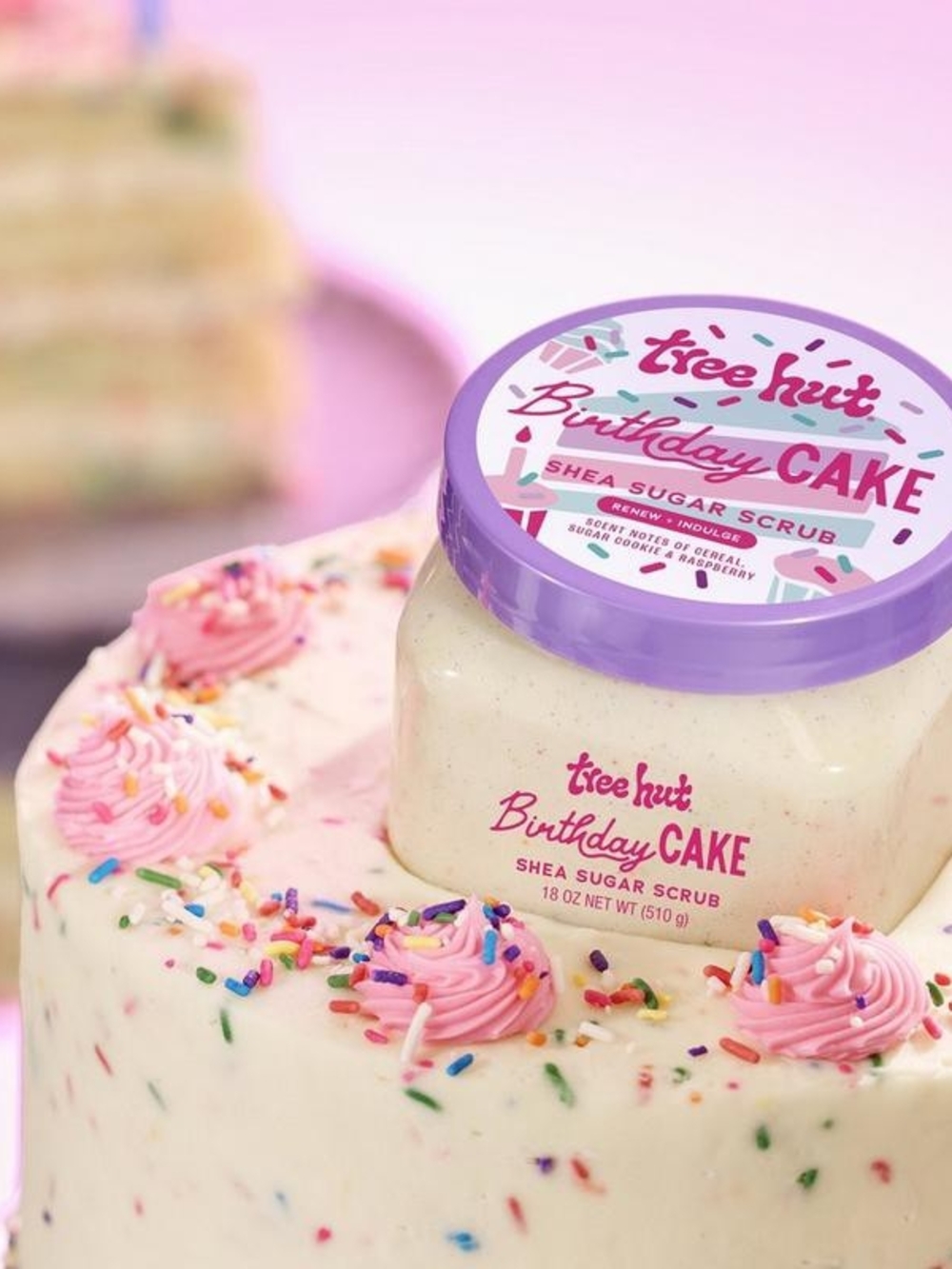 Tree Hut Birthday Cake Shea Sugar Scrub - Pink